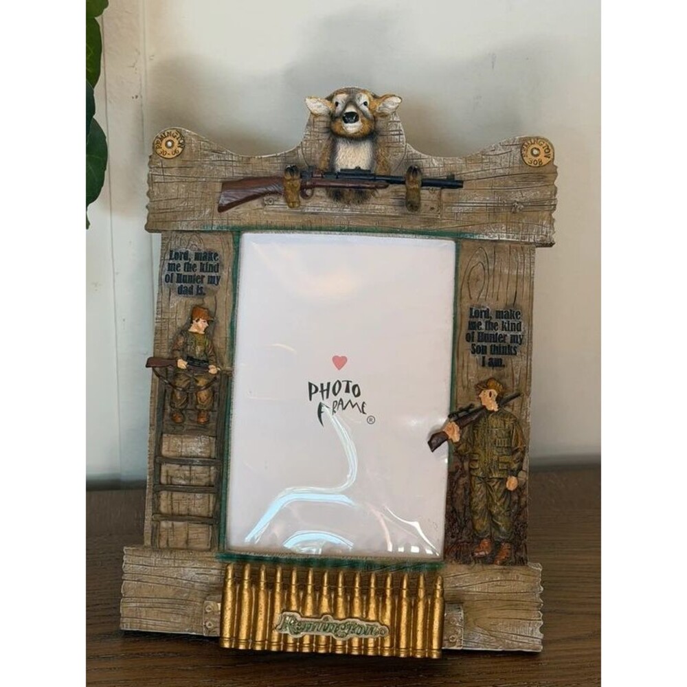 Remington Hunting Picture Frame 2008 Deer Rifle Rustic Cabin Decor